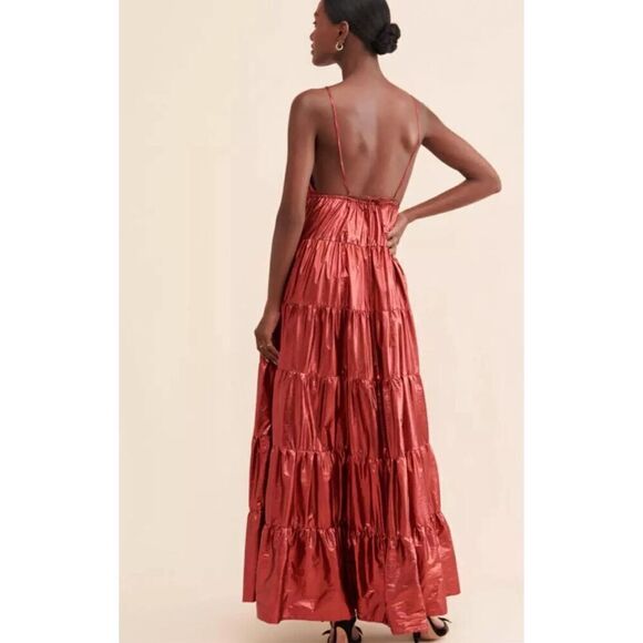 Hutch Metallic Tiered Maxi Dress Size S - Picture 4 of 10